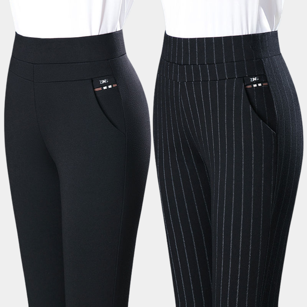 Nola | Women's High Waist Stretch Pants-Metro Lane Plaza