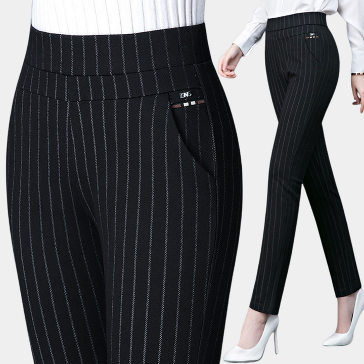 Nola | Women's High Waist Stretch Pants-Metro Lane Plaza