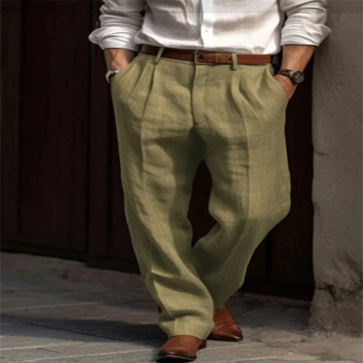 Men's Stylish Linen Trousers-Metro Lane Plaza