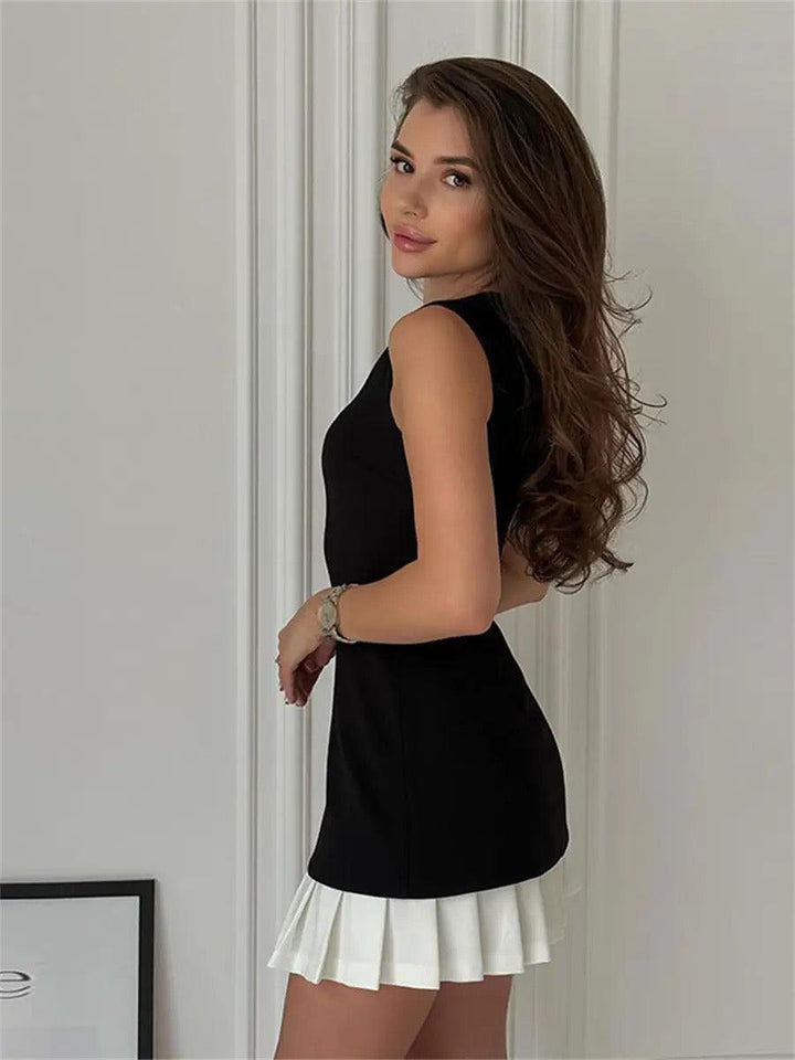 Olivia | Women's Sleeveless A-Line Mini Dress-Metro Lane Plaza