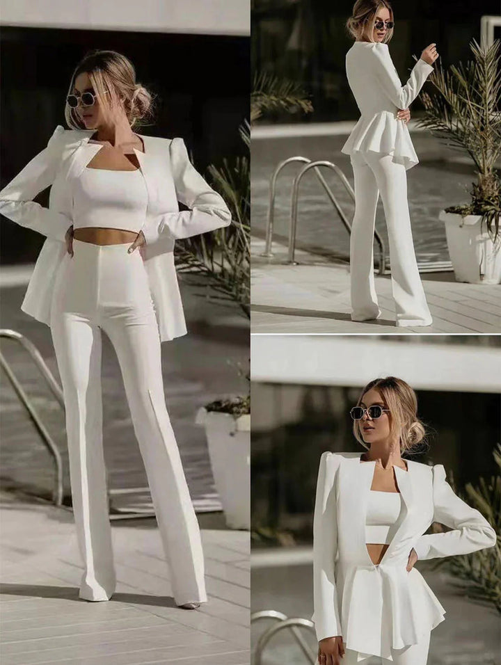 Olivia | Women's Three-Piece Trouser Suit Set-Metro Lane Plaza