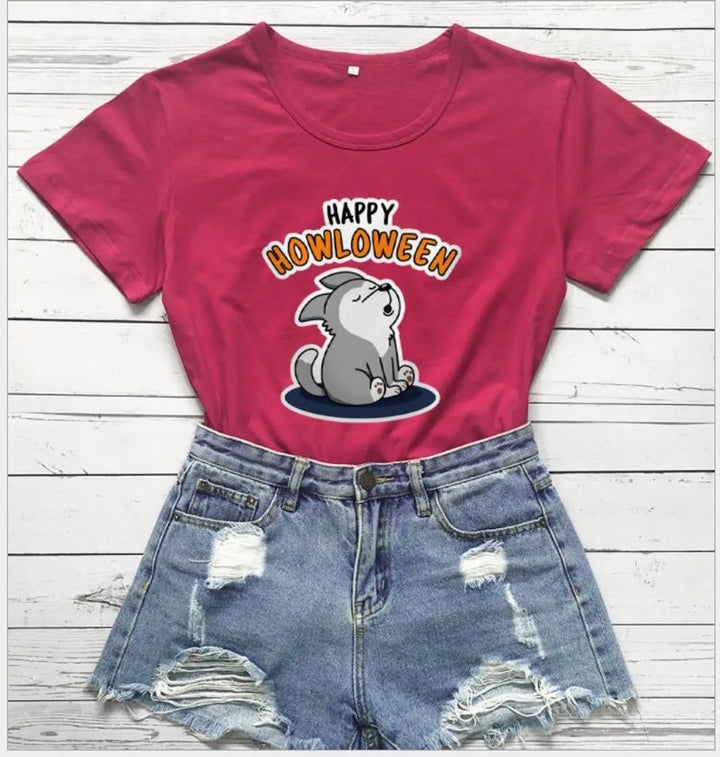 Women's Halloween T-Shirt — Happy Howloween Design