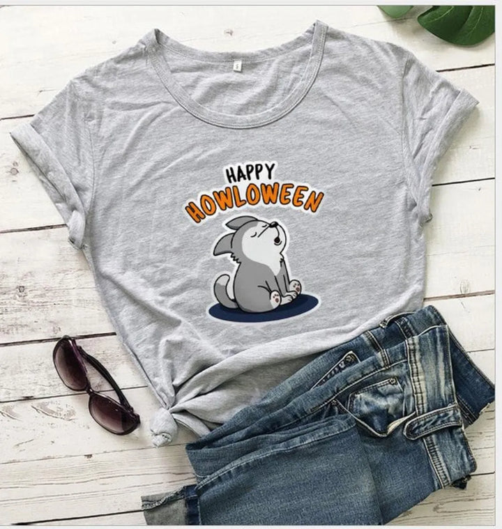 Women's Halloween T-Shirt — Happy Howloween Design