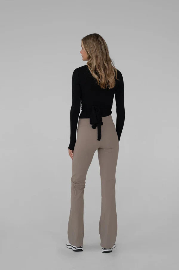 Sophia | Women's Black Wrap Blouse-Metro Lane Plaza