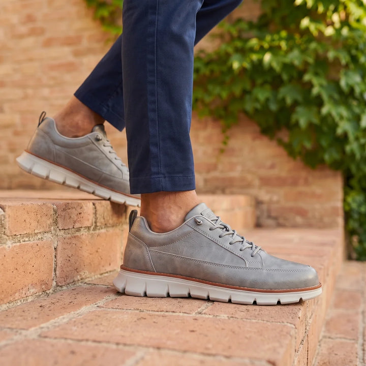 Zapatillas ortopédicas de cuero para hombre, con franja en el ribete