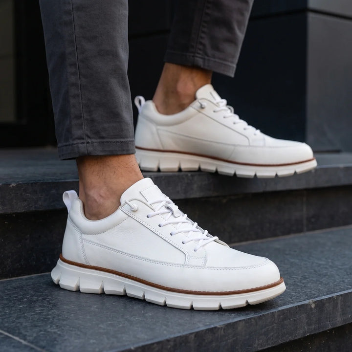 Zapatillas ortopédicas de cuero para hombre, con franja en el ribete
