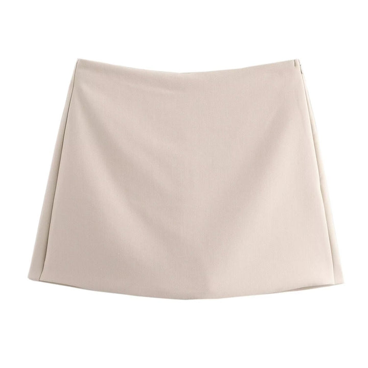 Women's High-Waisted Skort | Burgundy or Mocha with Luxurious Sheen-Metro Lane Plaza