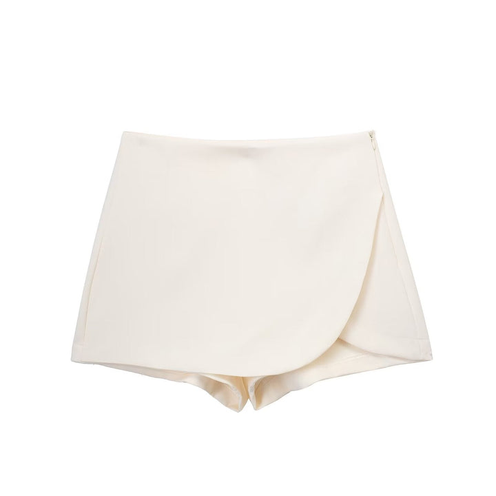 Women's High-Waisted Skort | Burgundy or Mocha with Luxurious Sheen-Metro Lane Plaza