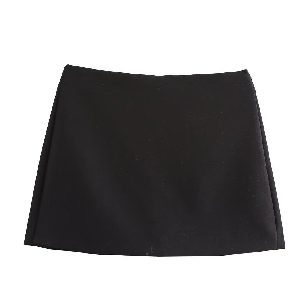 Women's High-Waisted Skort | Burgundy or Mocha with Luxurious Sheen-Metro Lane Plaza