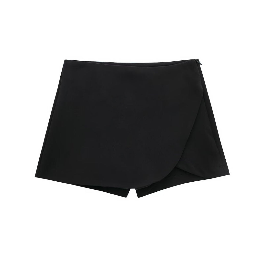 Women's High-Waisted Skort | Burgundy or Mocha with Luxurious Sheen-Metro Lane Plaza