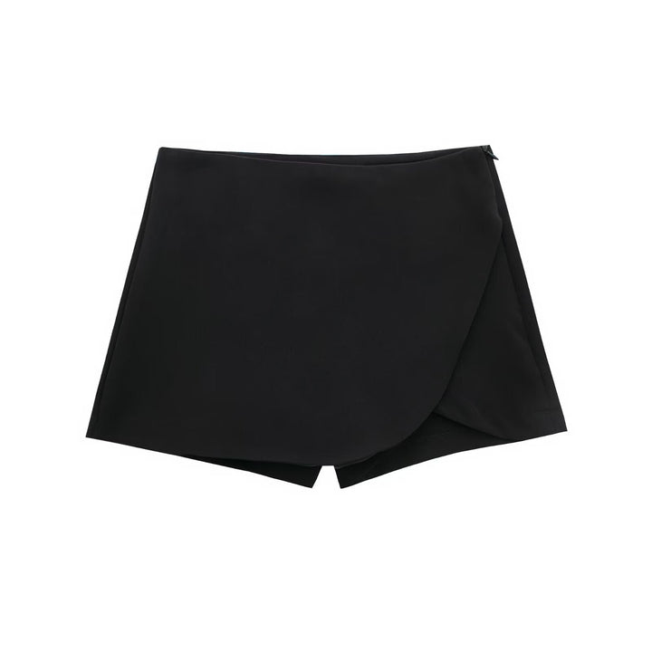 Women's High-Waisted Skort | Burgundy or Mocha with Luxurious Sheen-Metro Lane Plaza