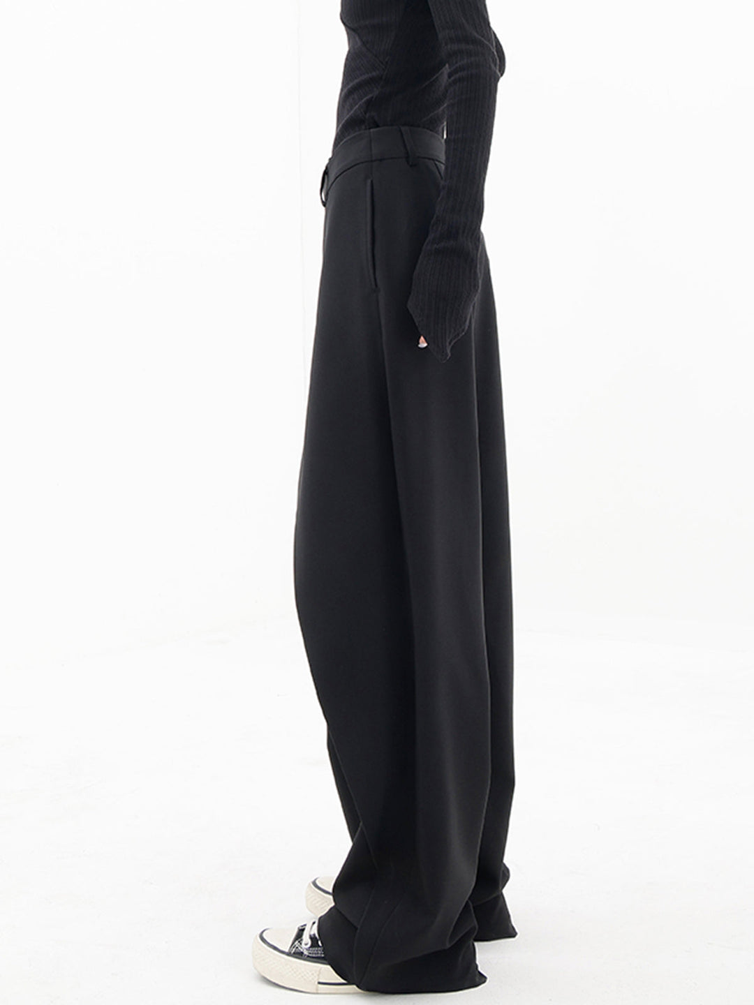 Penelope | Women's Asymmetric Layered Wide Leg Pants with Buttons-Metro Lane Plaza