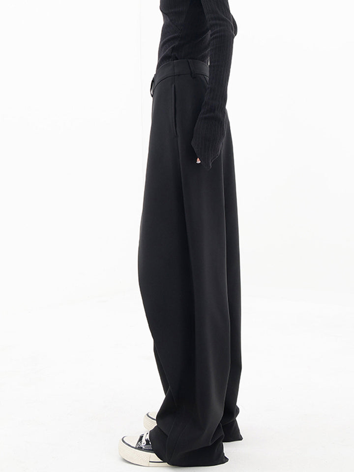 Penelope | Women's Asymmetric Layered Wide Leg Pants with Buttons-Metro Lane Plaza