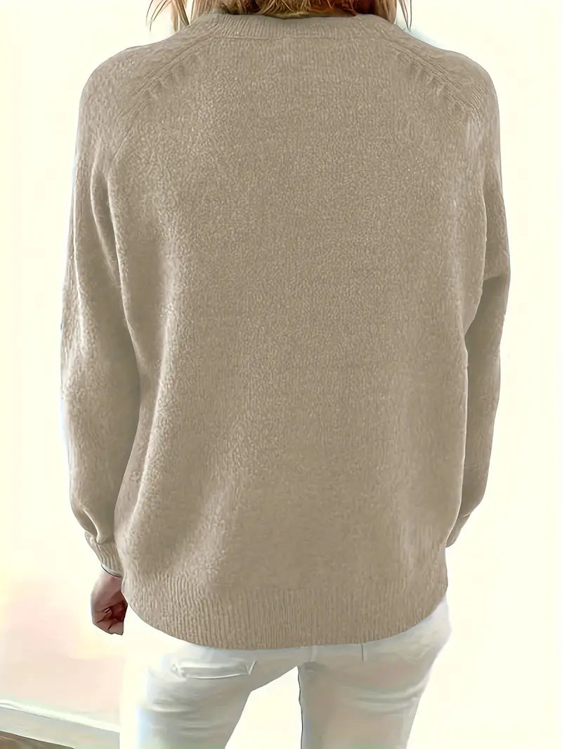Pull à enfiler pour femme avec demi-patte de boutonnage
