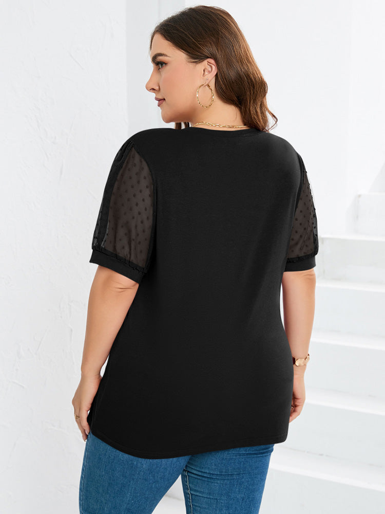 Priscilla | Women's Puff Sleeve V-Neck Blouse-Metro Lane Plaza