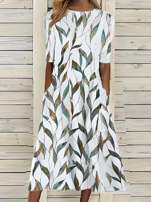 Luna | A-Line Midi Dress for Women - Stylish and Versatile Fashion-Metro Lane Plaza