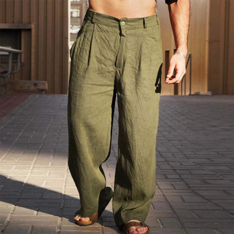 Randall | Men's Pleated Wide-Leg Trousers-Metro Lane Plaza