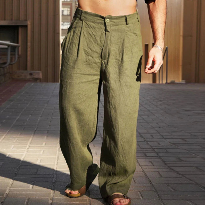 Randall | Men's Pleated Wide-Leg Trousers-Metro Lane Plaza