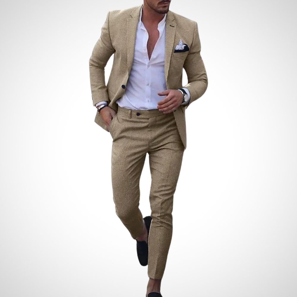 Men's Slim-Fit Two-Piece Suit for Stylish Occasions
