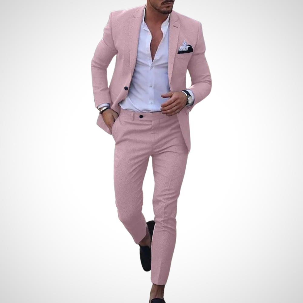 Men's Slim-Fit Two-Piece Suit for Stylish Occasions