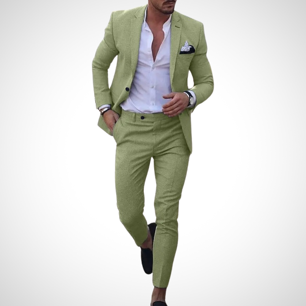 Men's Slim-Fit Two-Piece Suit for Stylish Occasions