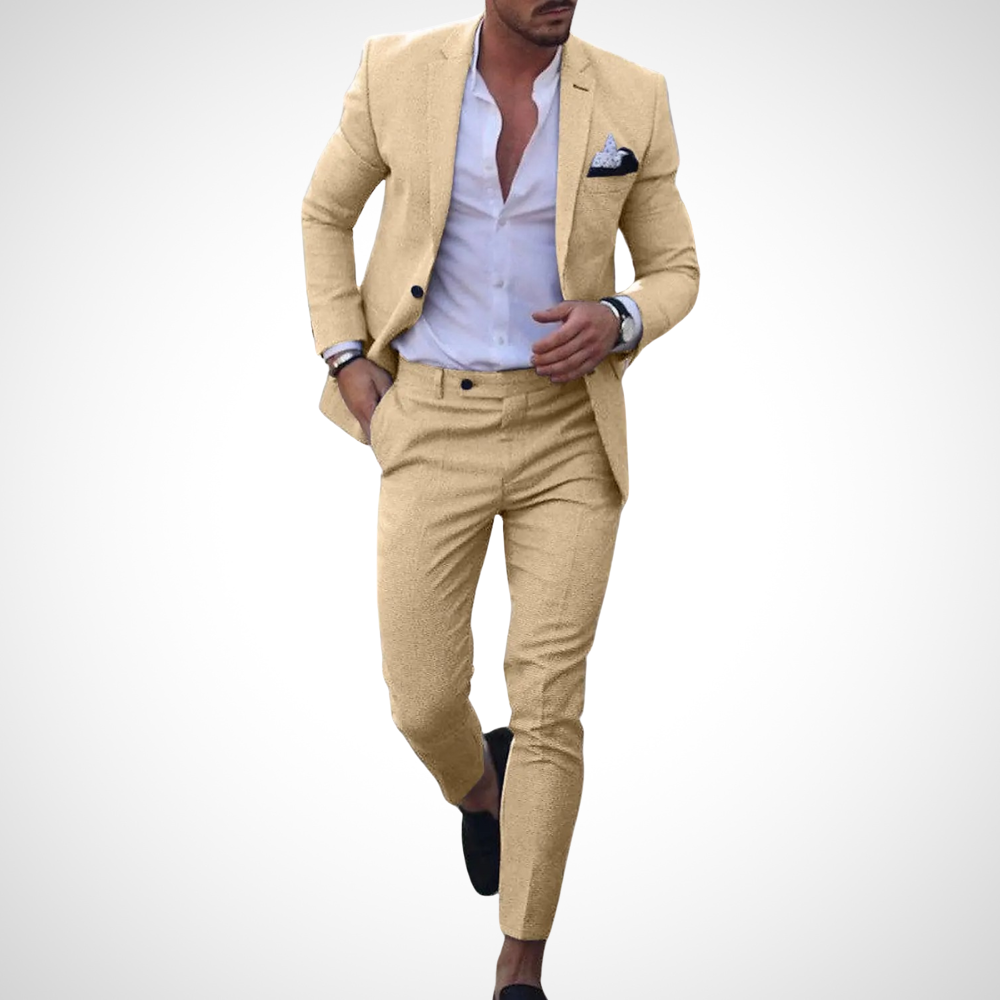 Men's Slim-Fit Two-Piece Suit for Stylish Occasions