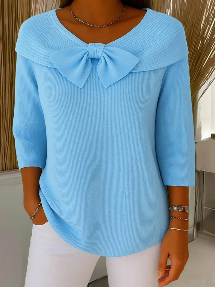 Elegant sweater til kvinder med sløjfedetalje