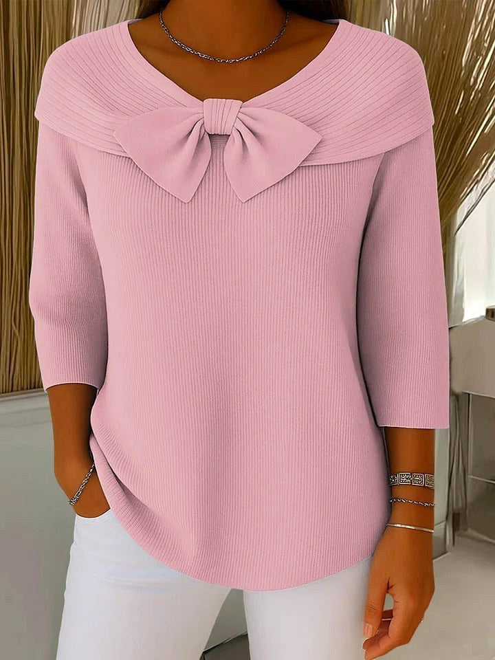 Elegant sweater til kvinder med sløjfedetalje