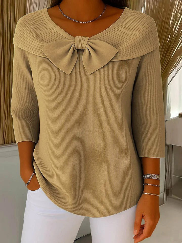 Elegant sweater til kvinder med sløjfedetalje