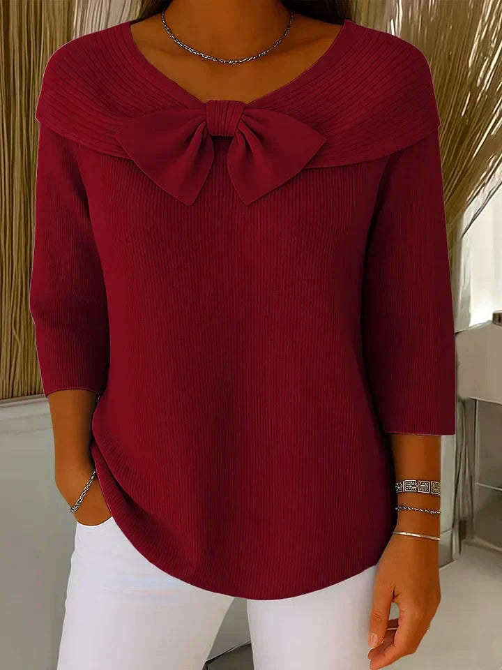 Elegant sweater til kvinder med sløjfedetalje