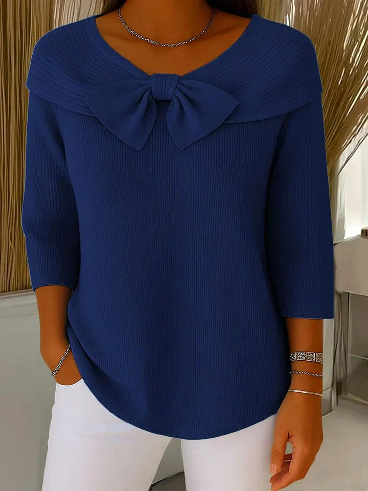Elegant sweater til kvinder med sløjfedetalje