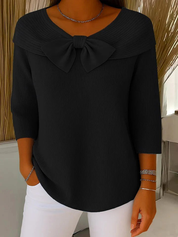 Elegant sweater til kvinder med sløjfedetalje