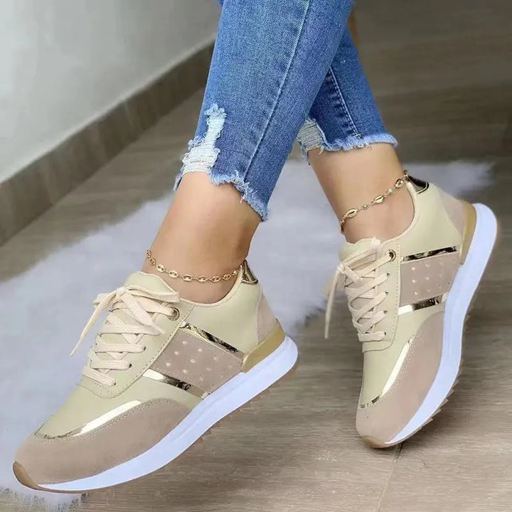 Sophia | Women's Easy Fit Lightweight Flat Sneakers with Arch Support-Metro Lane Plaza