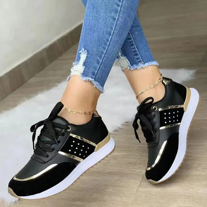 Sophia | Women's Easy Fit Lightweight Flat Sneakers with Arch Support-Metro Lane Plaza