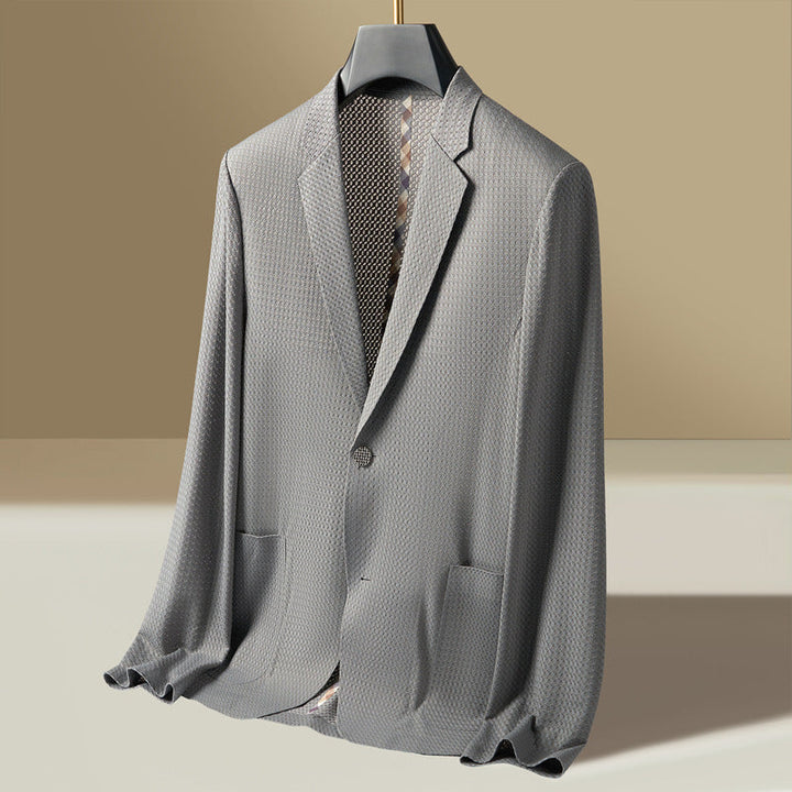 Men's Textured Lightweight Single-Breasted Blazer