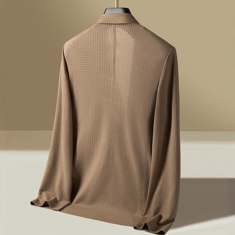 Men's Textured Lightweight Single-Breasted Blazer
