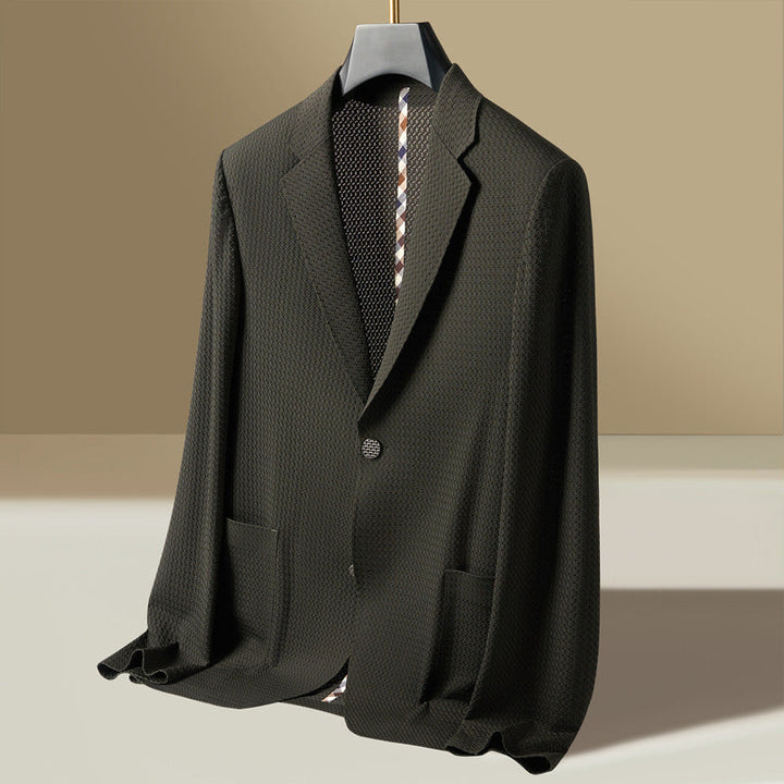Men's Textured Lightweight Single-Breasted Blazer