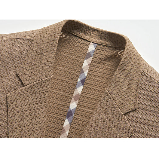 Men's Textured Lightweight Single-Breasted Blazer