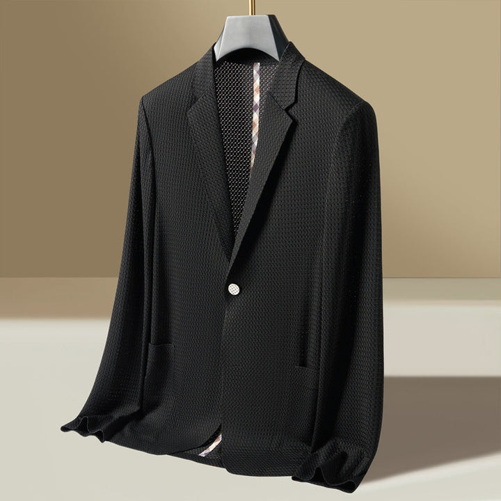 Men's Textured Lightweight Single-Breasted Blazer