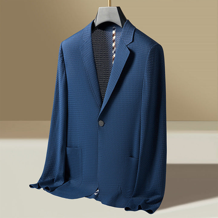 Men's Textured Lightweight Single-Breasted Blazer
