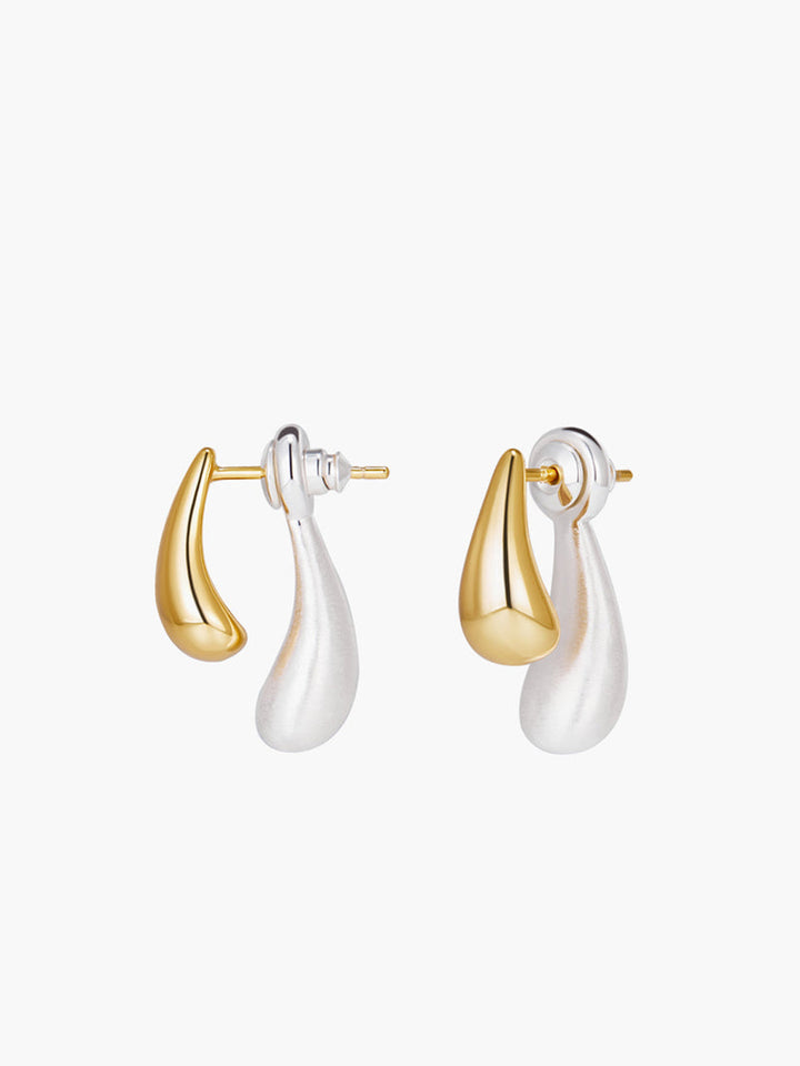 Rina | Women's Two-Colored Water Drop Earrings-Metro Lane Plaza