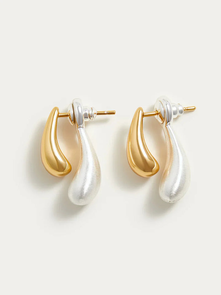 Rina | Women's Two-Colored Water Drop Earrings-Metro Lane Plaza