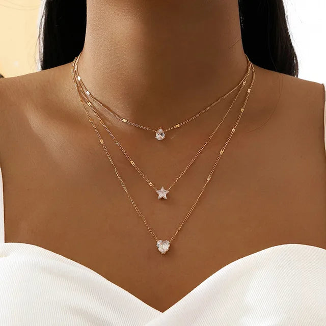 Rosalie | Women's Urban Chic Crystal Necklace-Metro Lane Plaza
