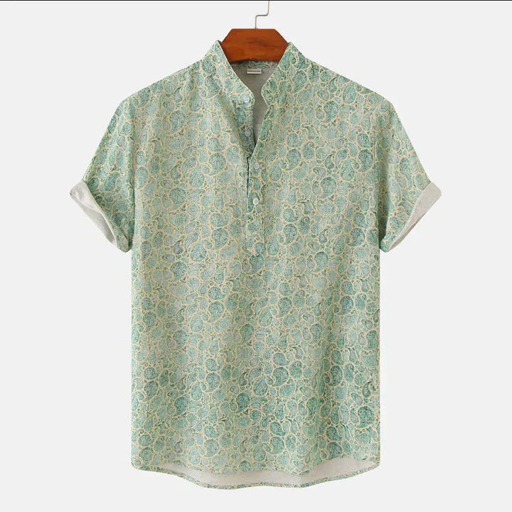 Men's Floral Short Sleeve Shirt | Stylish Summer Attire-Metro Lane Plaza