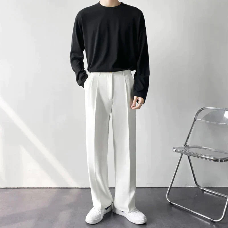 Ross | Men's Pleated Wide Leg Dress Trousers