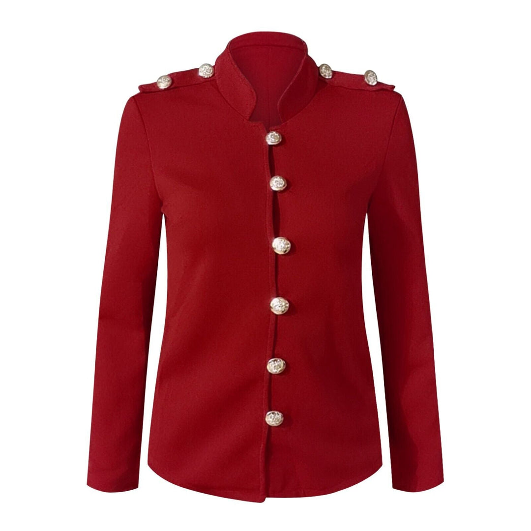 Chaqueta de mujer con botones delanteros de estilo militar