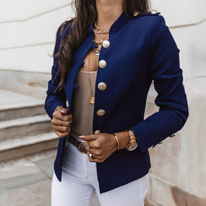 Chaqueta de mujer con botones delanteros de estilo militar