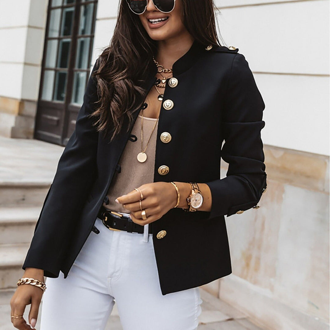 Chaqueta de mujer con botones delanteros de estilo militar