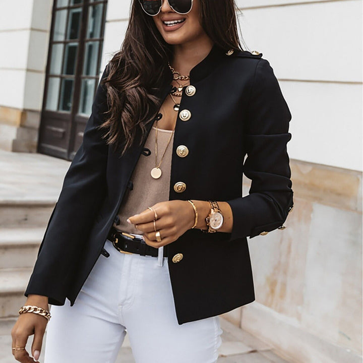 Chaqueta de mujer con botones delanteros de estilo militar