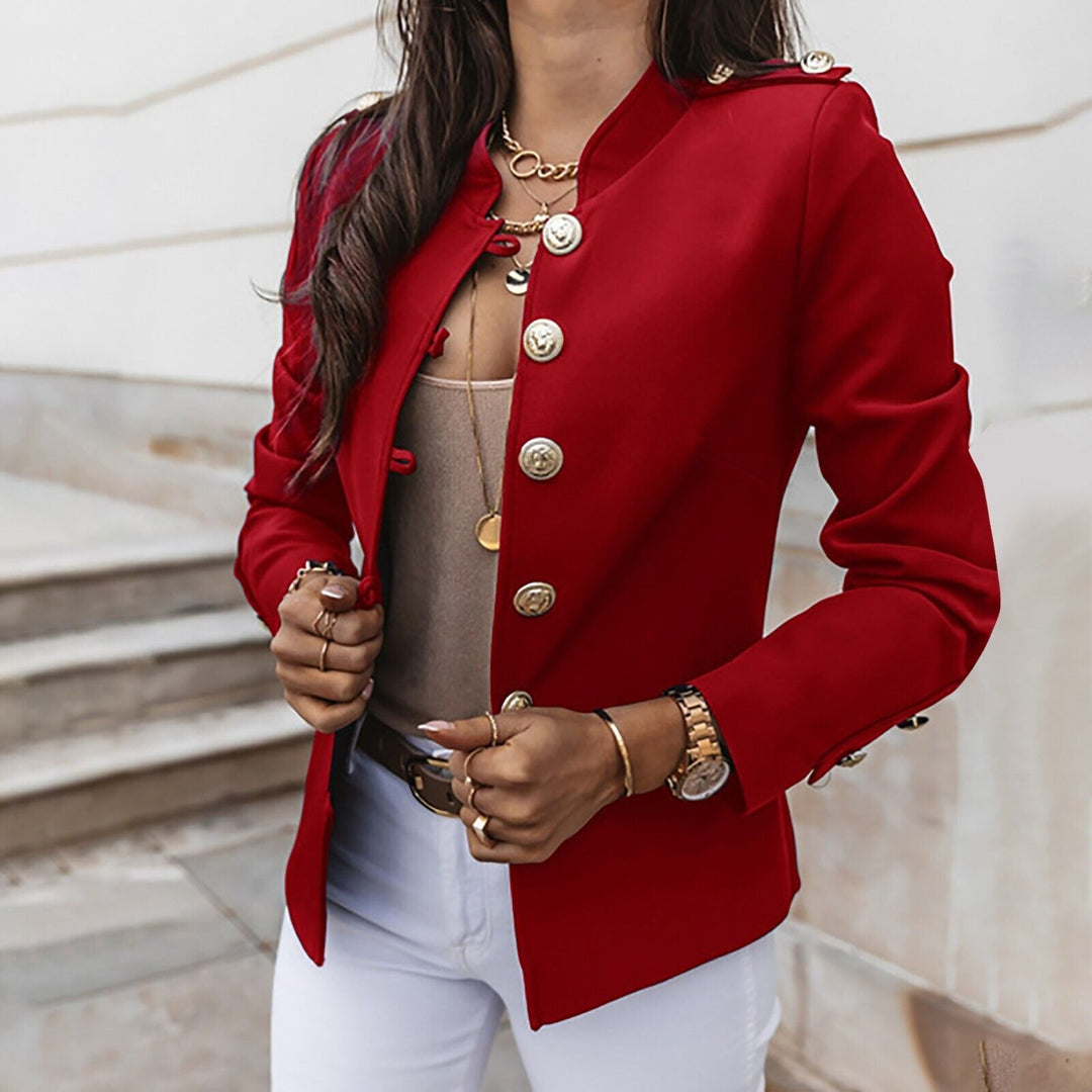 Chaqueta de mujer con botones delanteros de estilo militar